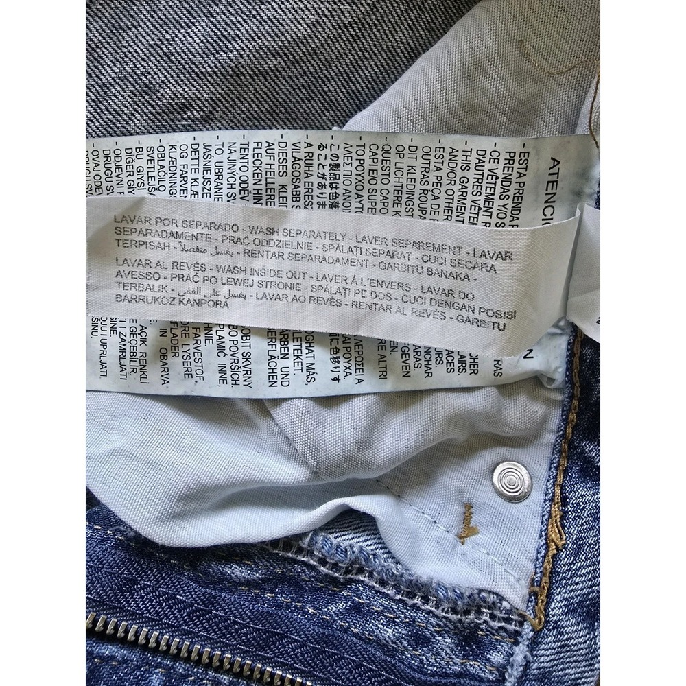 Stradivarius Slim Fit High Waist Straight Jeans 4 Medium Wash 90s Capsule - Picture 11 of 11